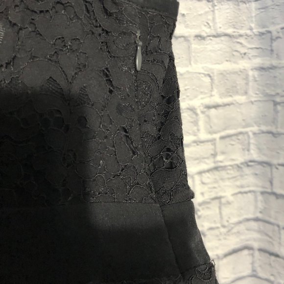 FREE PEOPLE LOVELY BLACK V NECK LACE MINI DRESS XS - Picture 10 of 11